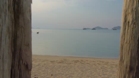 tranquil scenery of the beach in labuan bajo, indonesia - pullback