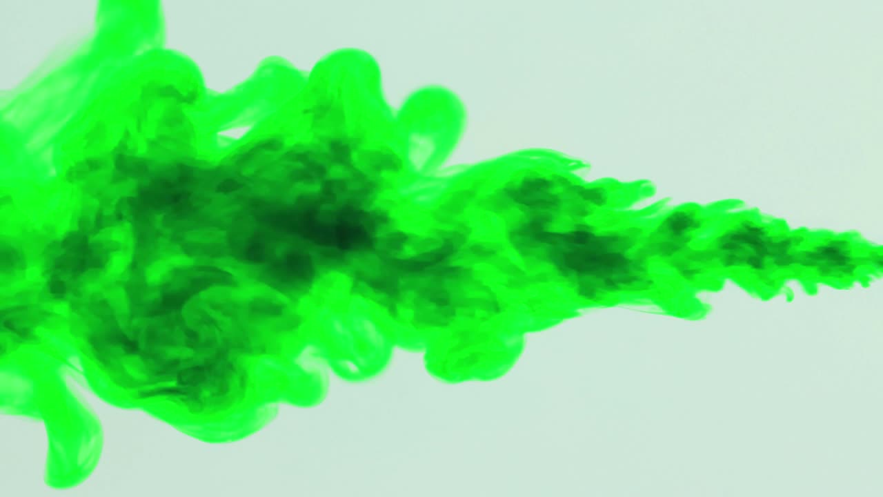 Green Color paint drops in water , drop of green Ink color falling on ...