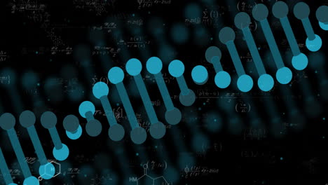 animation of dna strand over mathematical equations