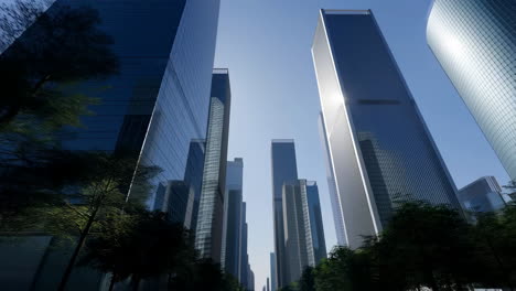 rascacielos modernos contra un cielo azul