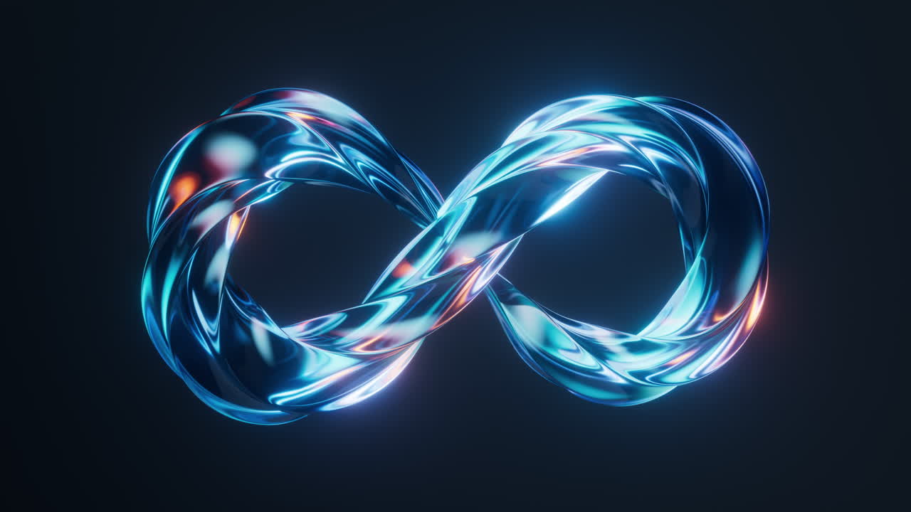 la geometría del vidrio del cinturón de mobius, renderización en 3d.