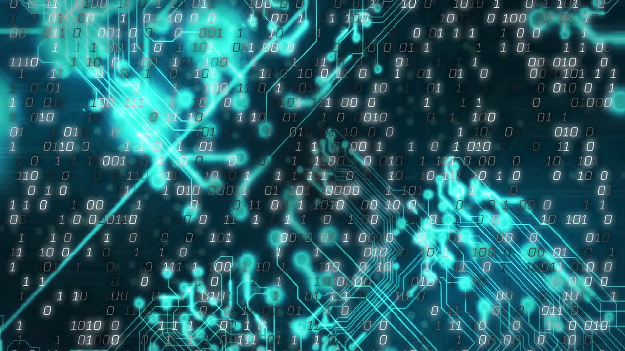 Animation of network of connections over binary coding