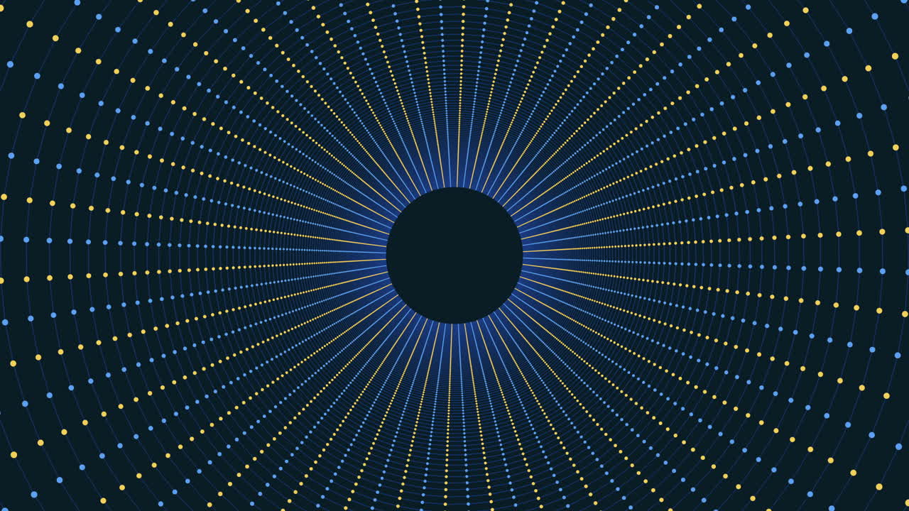 patrón de espiral de círculos con puntos de colores en la galaxia