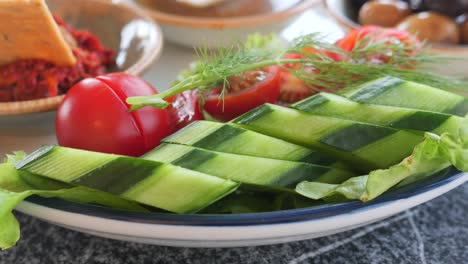 fresh cucumber and tomato salad