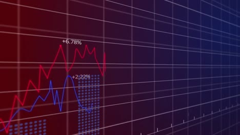 animación del procesamiento de datos sobre fondo azul