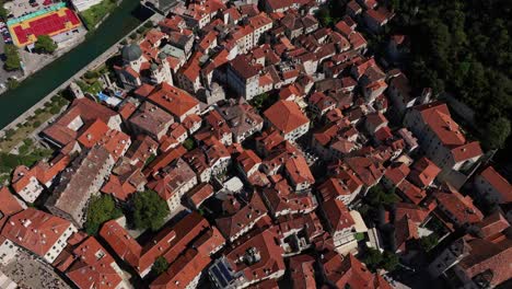 kotor town, scurda river and saint nicholas church in montenegro. - aerial shot