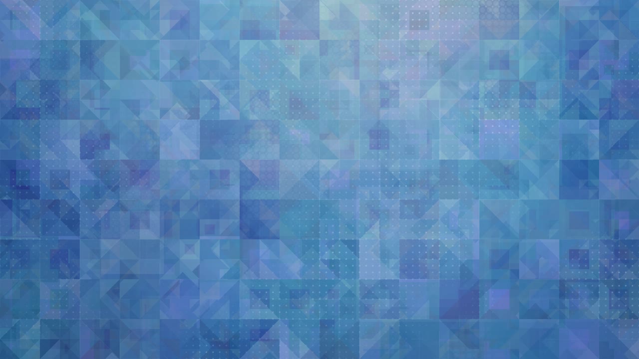 Blåt abstrakt geometrisk mønster med mosaikfirkanter og -trekanter, digital tekstur, futuristisk teknologisk baggrundsanimation