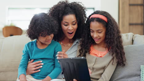 Mother,-children-and-tablet-for-home-education