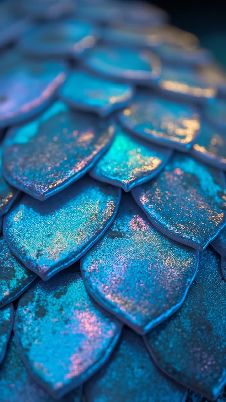 Close-up of Iridescent Blue and Purple Scales