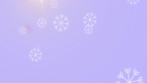 Animation-of-hexagons-over-snowflakes-on-blue-background-at-christmas
