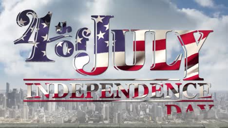 Animation-of-fourth-of-july-independence-day-text-over-cityscape