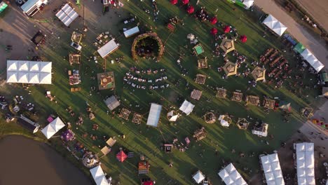 A-dynamic-top-down-descending-aerial-footage-towards-the-Feria-Masticar-food-festival-in-Buenos-Aires-City-from-a-high-altitude