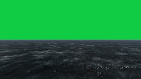flying over deep blue ocean sea. 4k greenbox alpha chromakey ocean stock video