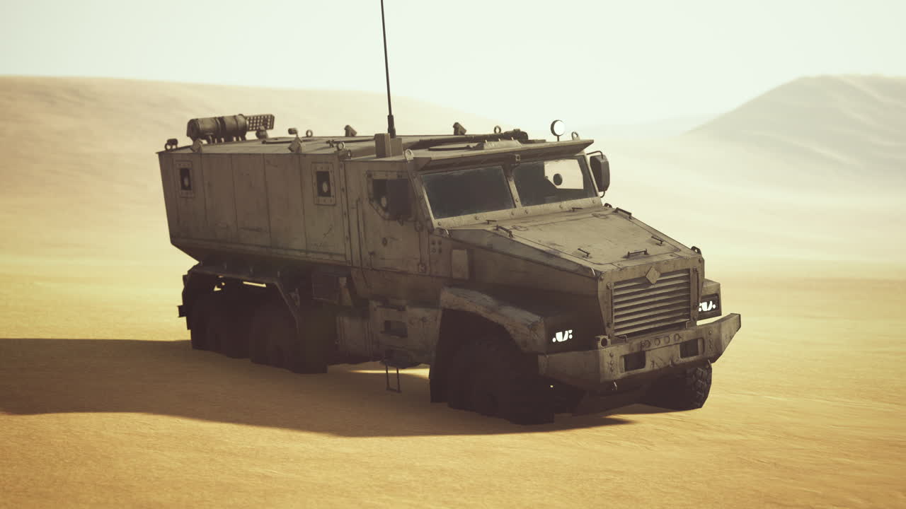 Camion militare blindato nel deserto