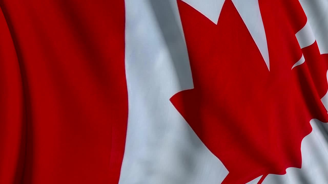 Flag of Canada waving at wind