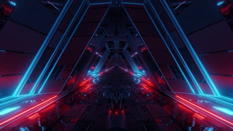 futuristic sci-fi space war ship hangar tunnel corridor with reflective glass windows 3d illustration motion background live wallpaper club visuals vj loops