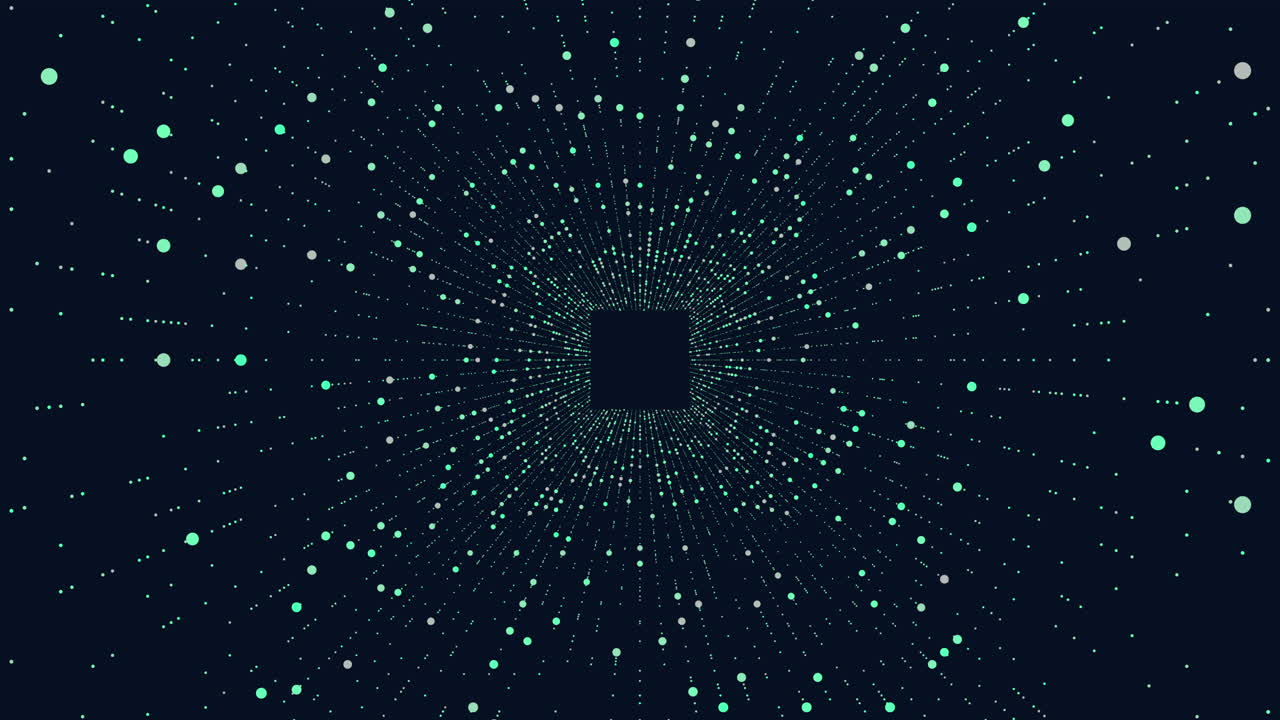 vértigo arcoiris cubo de neón futurista con líneas y brillos en una galaxia oscura