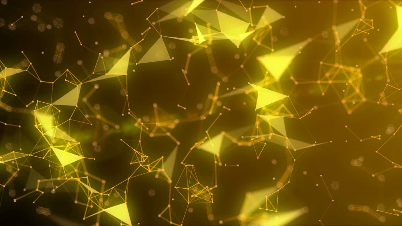 반이는 노란색 플렉서스 (seamless loop abstract technology, 4k 스 비디오)