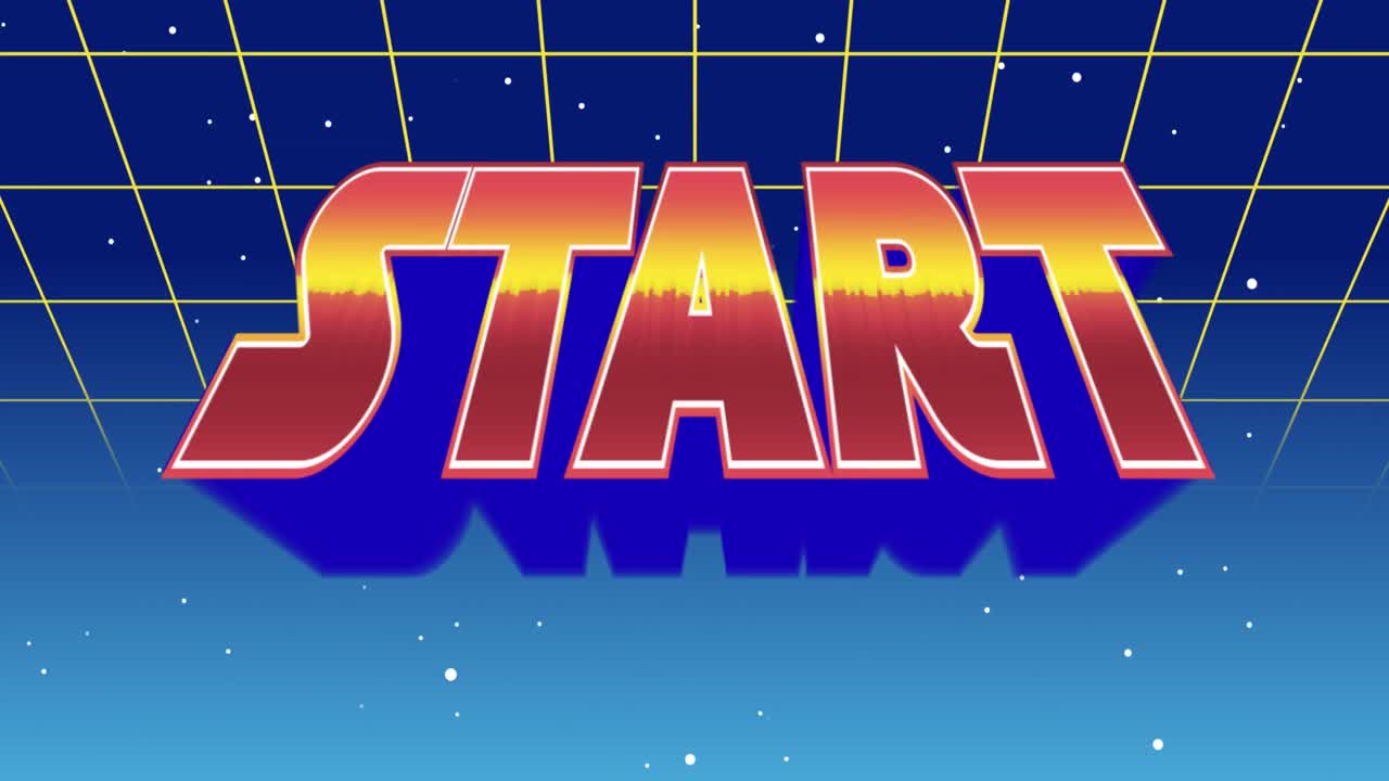 Start text and futuristic background