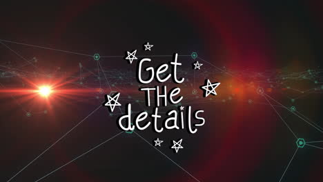 animation with star graphics overlaying digital network background in school setting