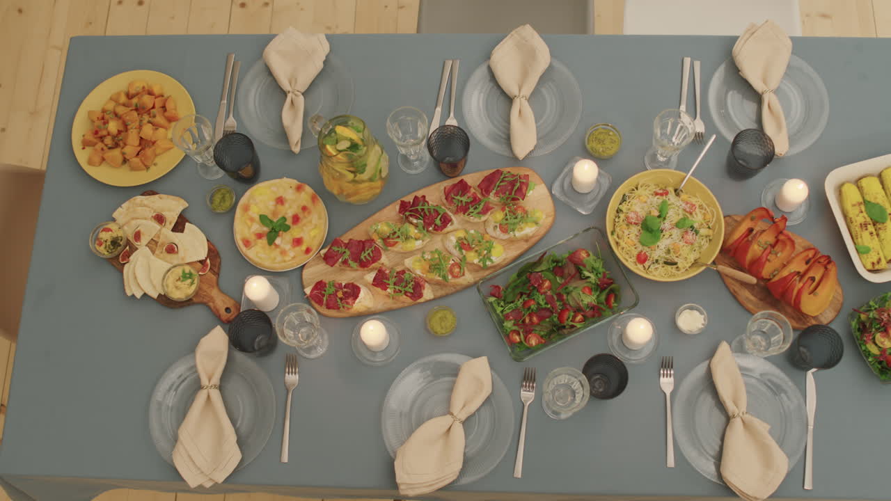 Top-View Of Dinner Table For 6
