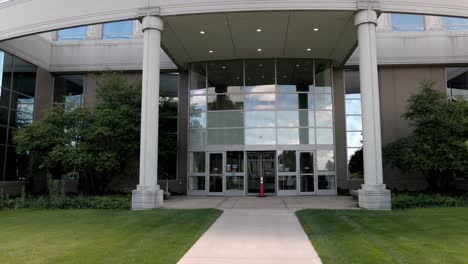 oakland county courthouse in michigan with gimbal video walking towards doors