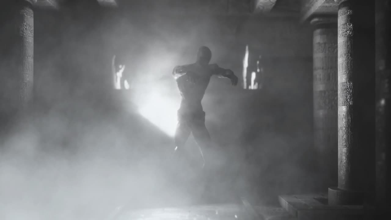 할로윈에 는 좀비 위의 연기 구름의 애니메이션