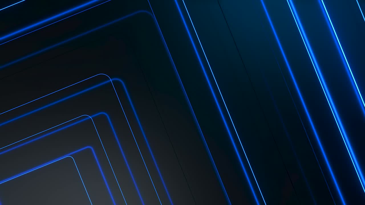 Blue glowing neon lines abstract tech futuristic motion background ...