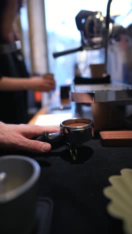 barista preparing coffee