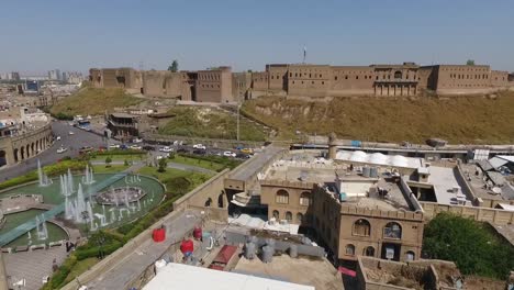 aerial-footage-of-Archaeological-Citadel-of-Erbil