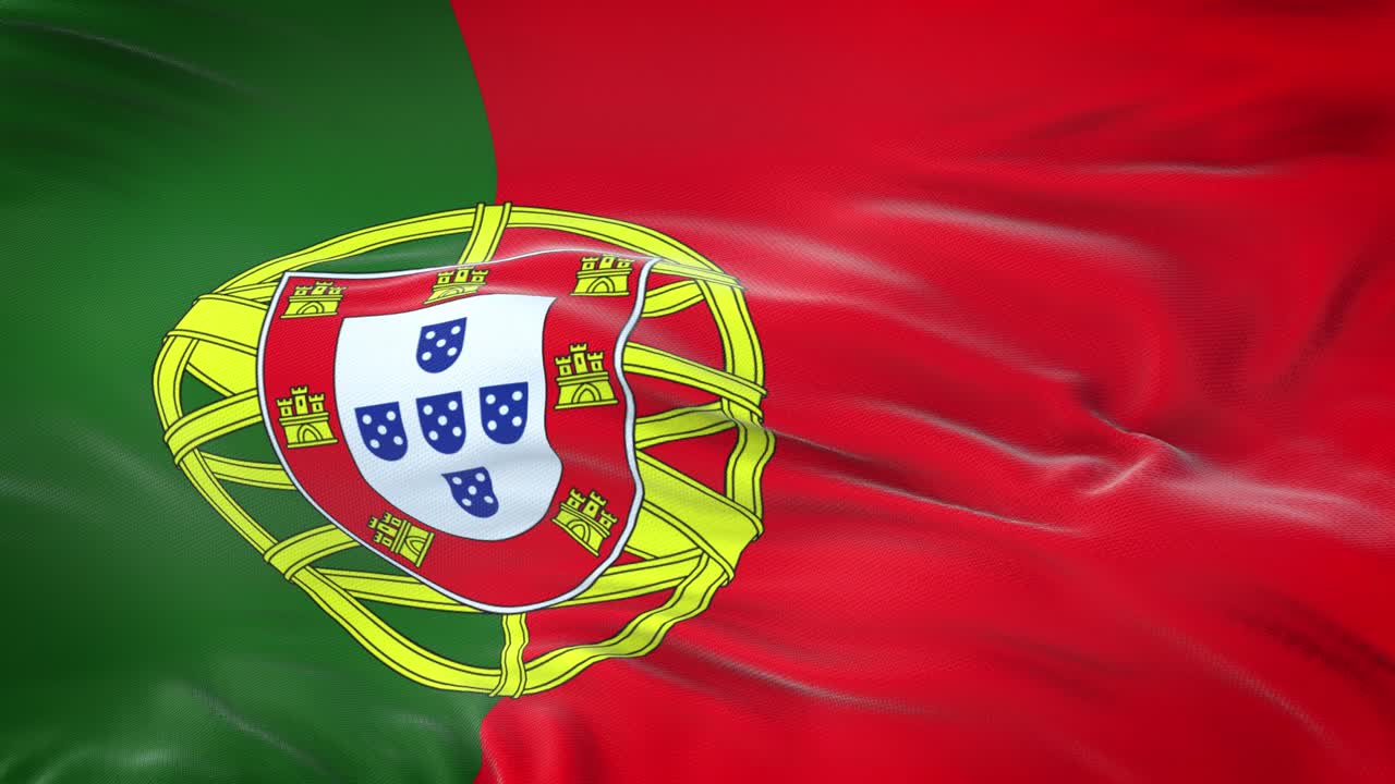 포르투갈 발이 바람에 흔들리고 매우 상세한 직물 텍스처가 있습니다.