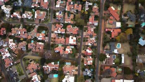 aerial view of a suburban residential neighborhood