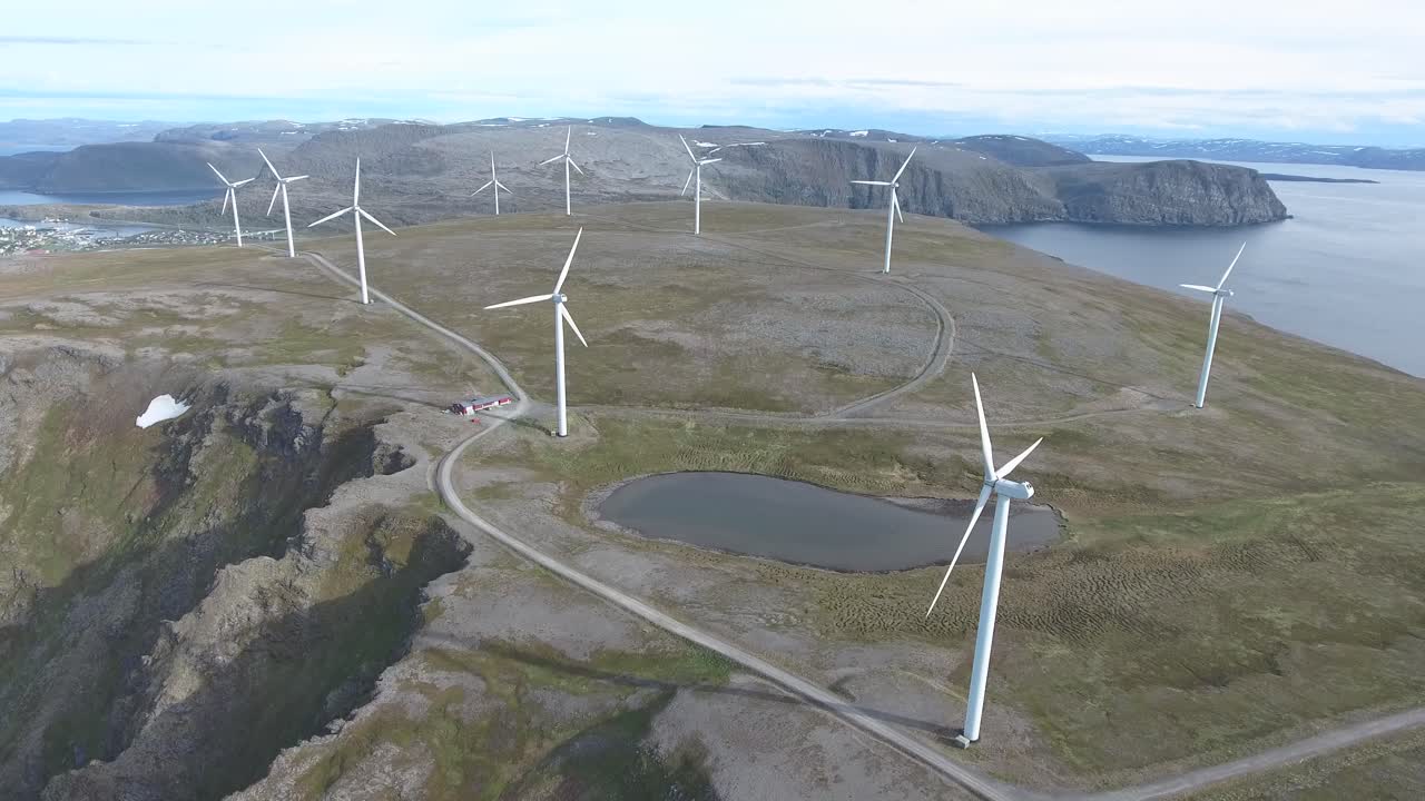 Windmills for electric power production Havoygavelen windmill park Norway