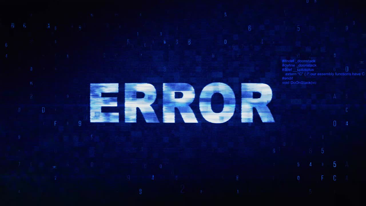 Error Message on Digital Screen
