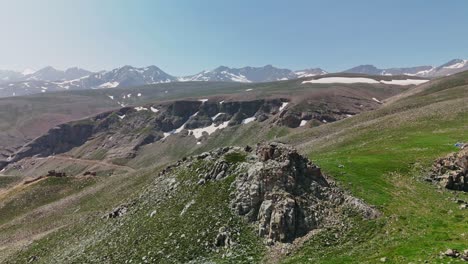 vast mountain landscape in cappadocia, turkey with clear skies