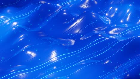 abstract 3d surface with beautiful waves, luminous sparkles and bright color gradient. waves run on very shiny, glossy surface with glow glitter and glow lines. 4k looped animation