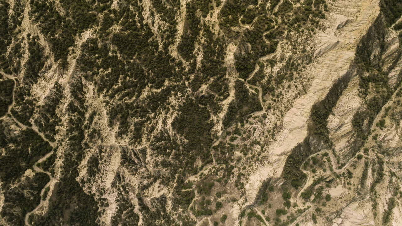 estepa árida en vashlovani, georgia, con franjas de tierra seca