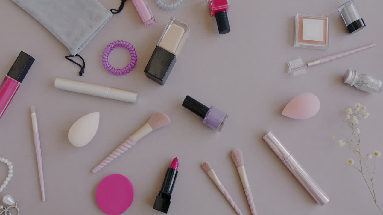 Stylish Makeup Flat Lay