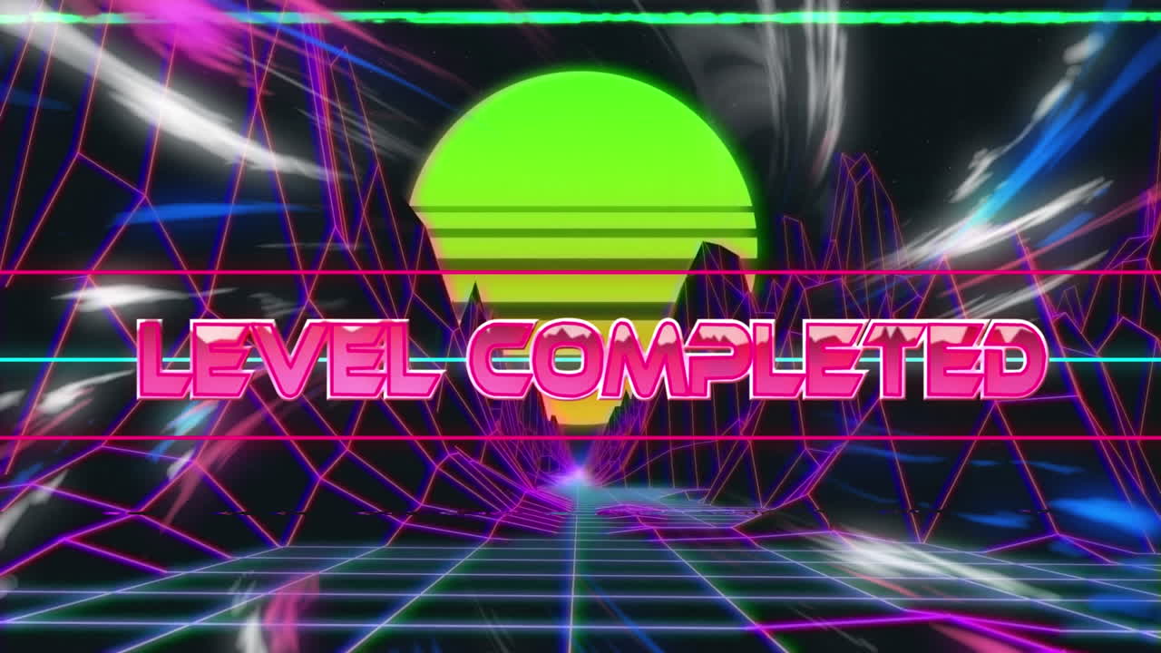 분홍색 금속 문자로 작성 된 단어 수준의 애니메이션 완료