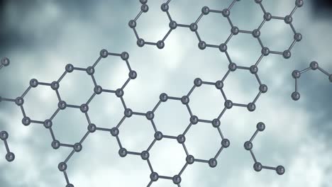 animation of 3d micro of molecules on grey background