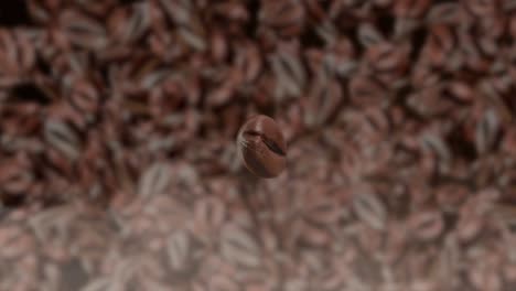4k granos de café de bucle asados en una sartén con humo.
