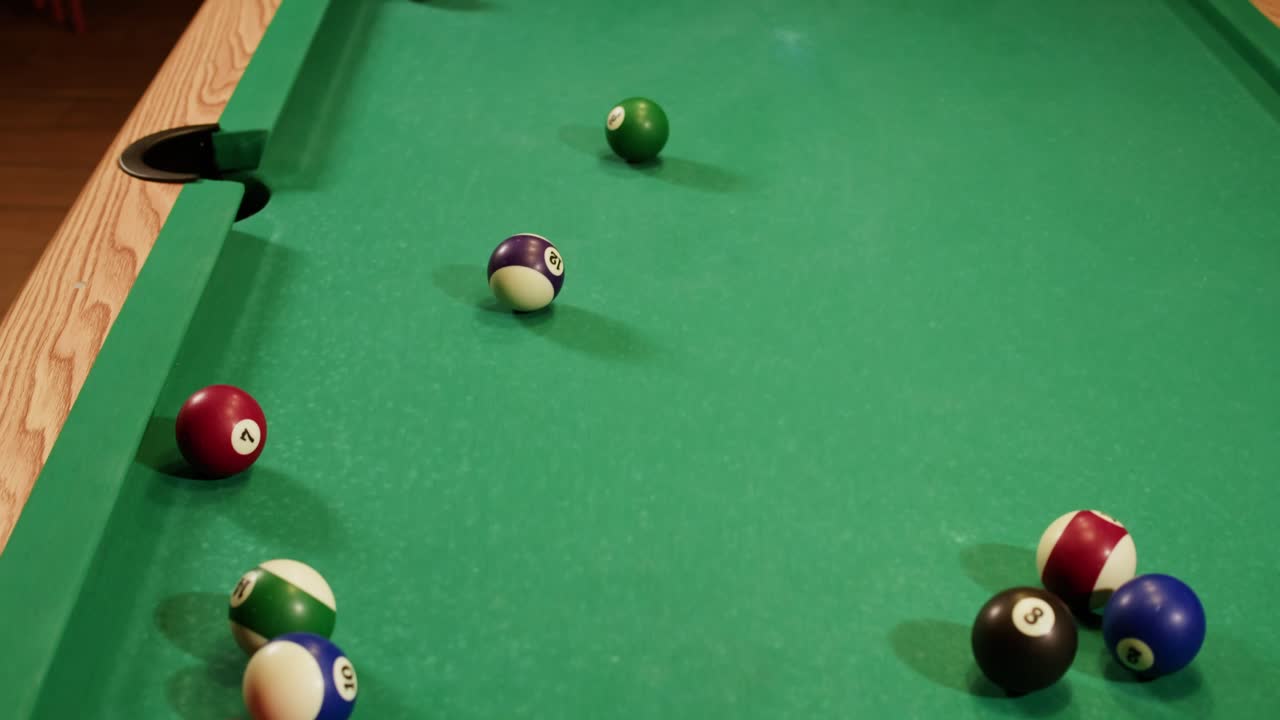 Pool game in progress