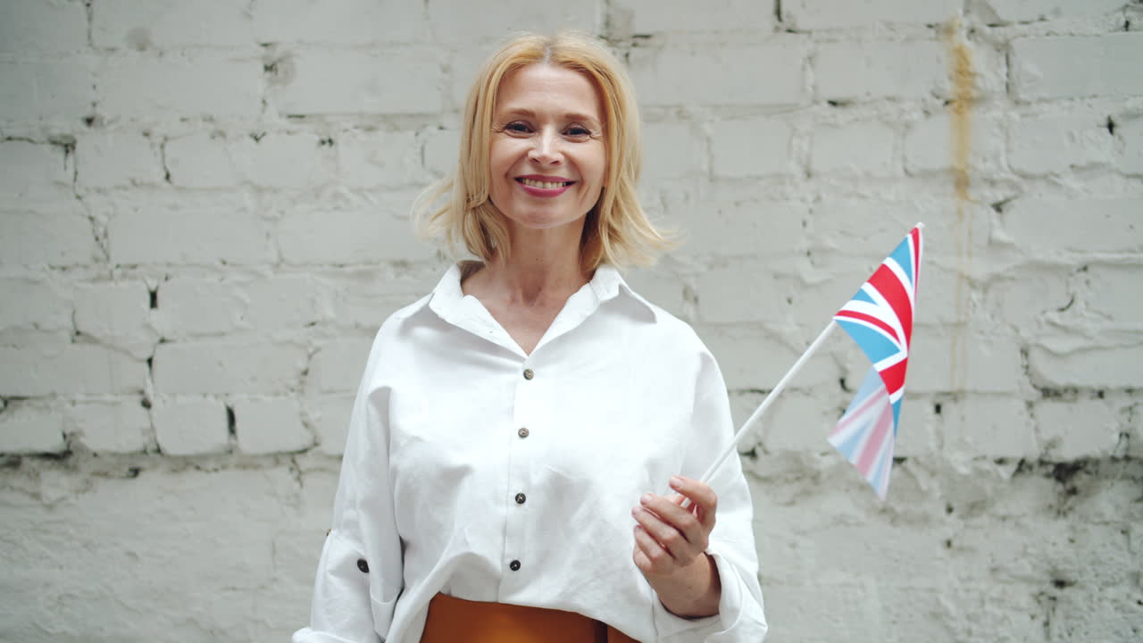 Woman Holding British Flag