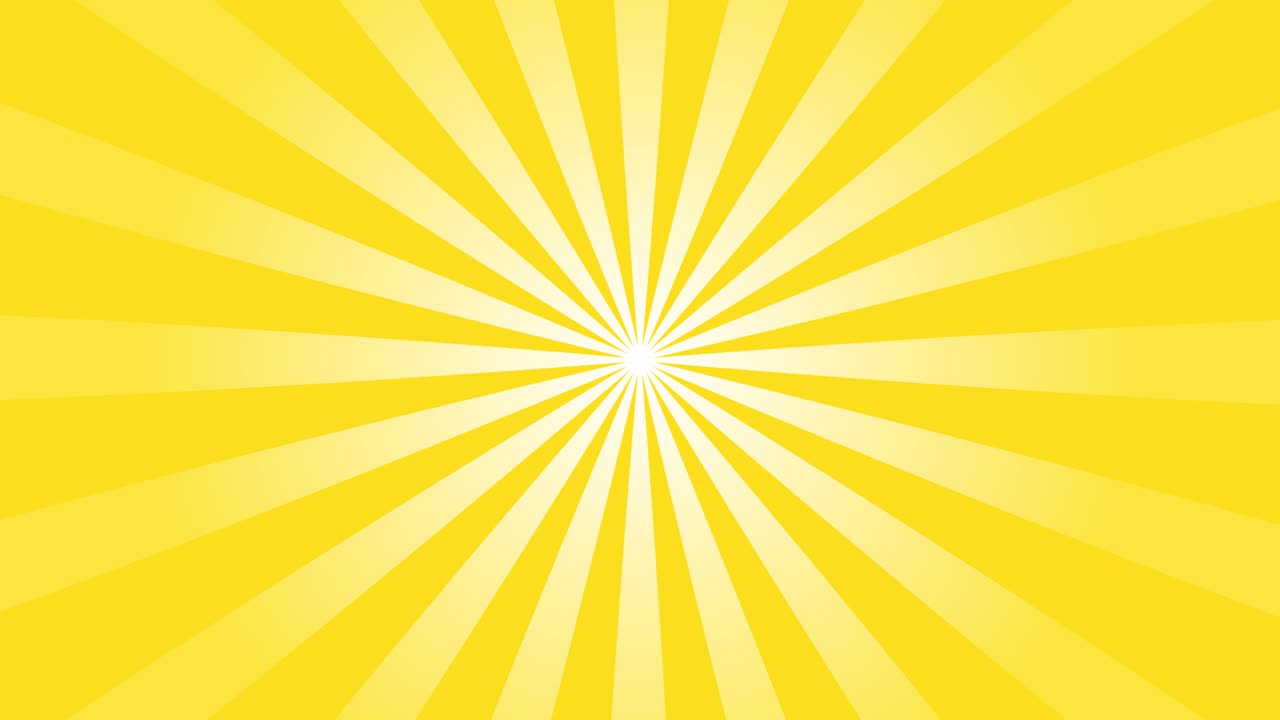 Radiate yellow lines spin around the center of the background.