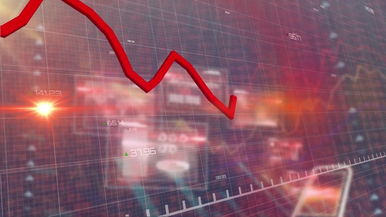 animación de la línea verde y procesamiento de datos sobre personas que caminan en espacio azul y negro