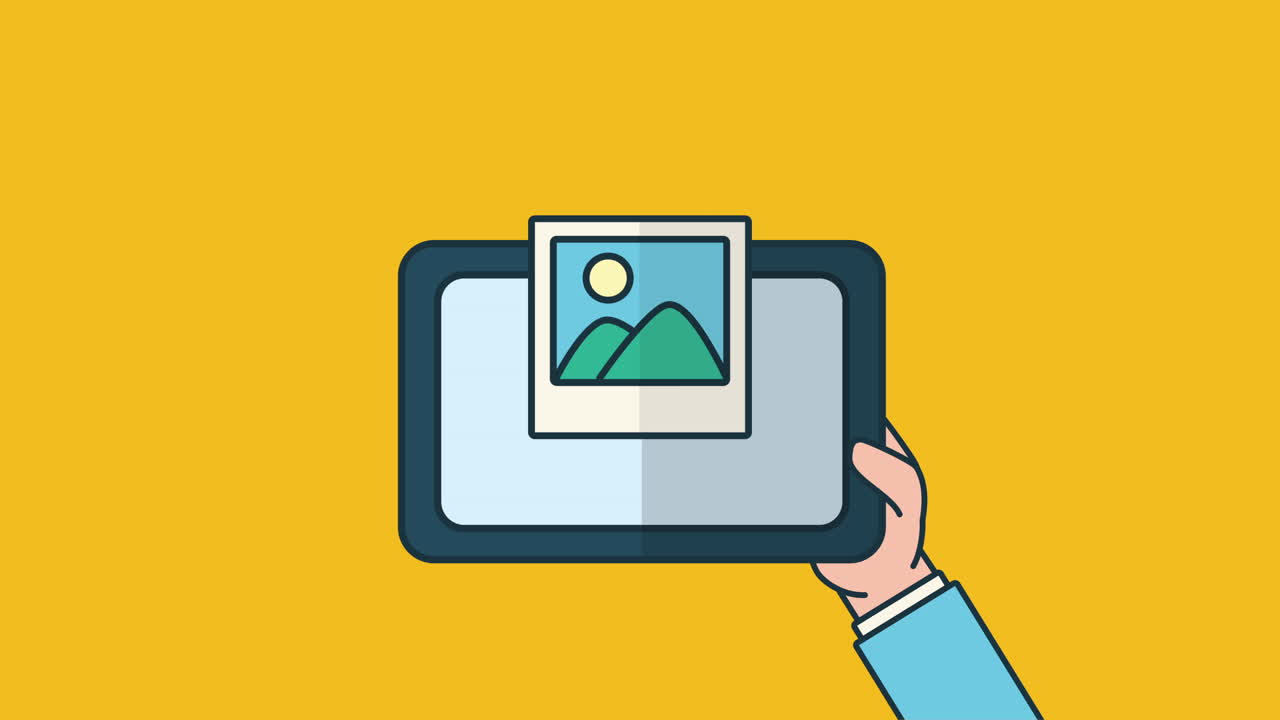 tablet device with picture and arroba