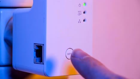 cinemagraph del estado de conexión de señal parpadeante led luces en repetidor wifi