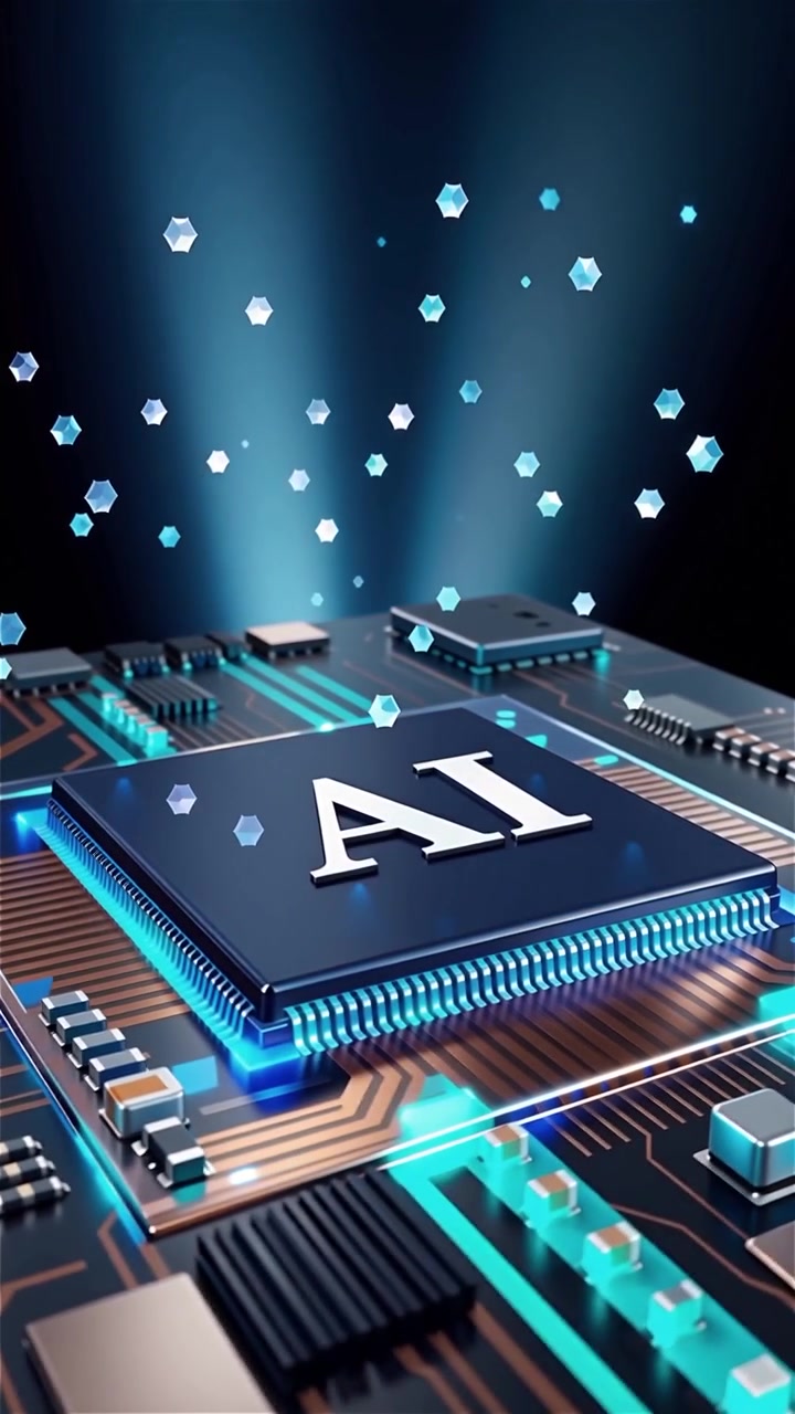 Futuristic AI Chip Motherboard Technology Background