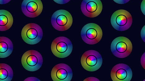 vibrant spiral colorful circles in seamless pattern