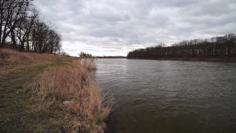 landscape of a left bank of odra river in poland